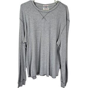 Lucky Brand Lived In Thermal Shirt Men's XL Gray Grunge Outdoors Casual Workwear